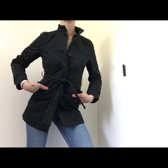 Old Navy Black Short Trench Coat - Picture 4 of 13